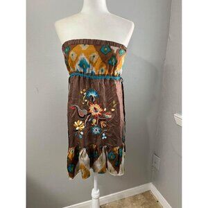 KLD signature strapless embroidered dress size XS
